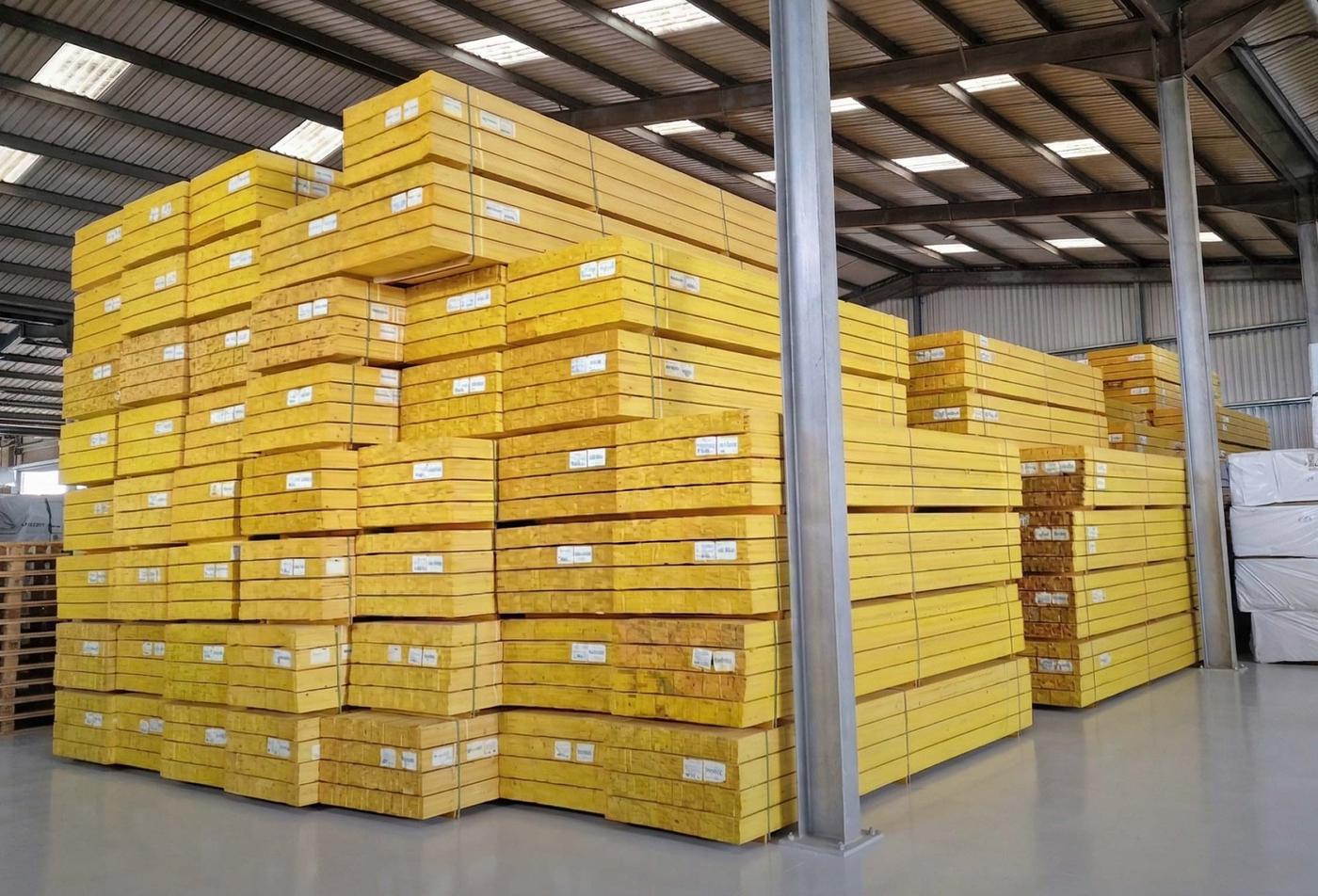 Nordic sol roofing battens in warehouse